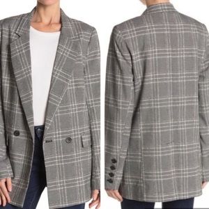 Free People Oversize Fit Plaid Blazer Size S